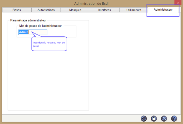 Aper&ccedil;u de l'onglet administration